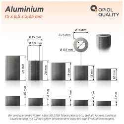 Distanzh&uuml;lse 15x8,5x5 Aluminium