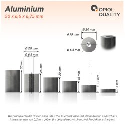Distanzhülse 20x6,5x5 Aluminium