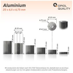 Distanzh&uuml;lse 20x6,5x5 Aluminium