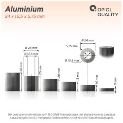 Distanzh&uuml;lse 24x12,5x20 Aluminium